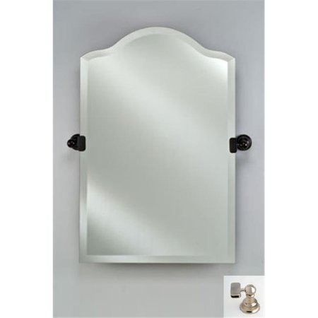 AFINA CORPORATION Afina Corporation RM735SN 24X35 Scallop Top Frameless Mirror with Tilt Brackets - Satin Nickel RM735SN